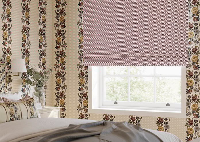 Scallop and Bud, Mulberry - Roman Blind - Image 5